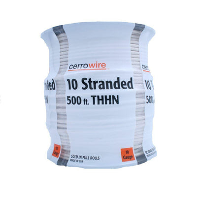 500 ft. 10/1 White Stranded THHN Wire - Super Arbor