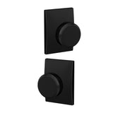 Custom Bowery Matte Black Century Trim Dummy  Door Knob (2-pack) - Super Arbor