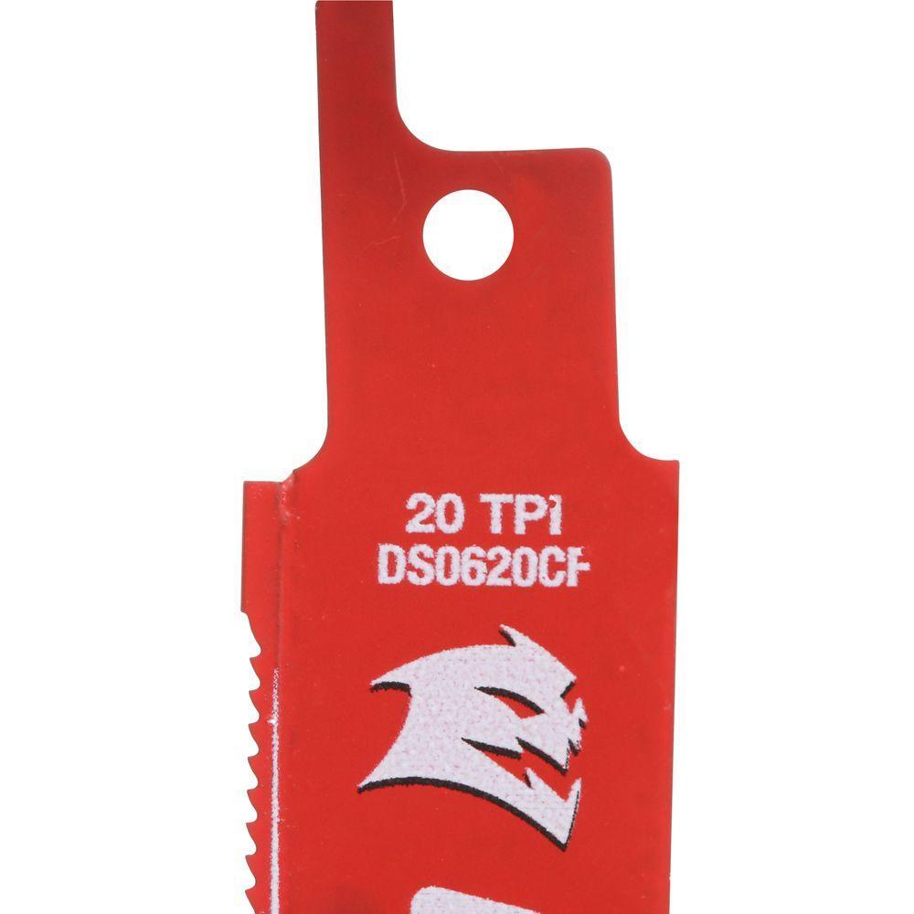 6 in. 20 Teeth per in. Steel Demon Carbide Strip Metal Cutting Reciprocating Blade - Super Arbor