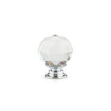 1-3/16 in. (30 mm) Clear, Crystal, Chrome Contemporary Metal, Crystal Cabinet Knob - Super Arbor
