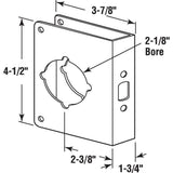 1-3/4 in. x 4-1/2 in. Thick Solid Brass Lock and Door Reinforcer, 2-1/8 in. Single Bore, 2-3/8 in. Backset - Super Arbor