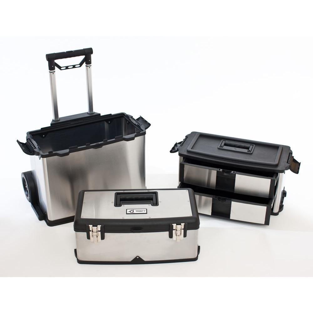 21.5 in. W Stainless Steel 3-in-1 Suitcase Tool Box - Super Arbor