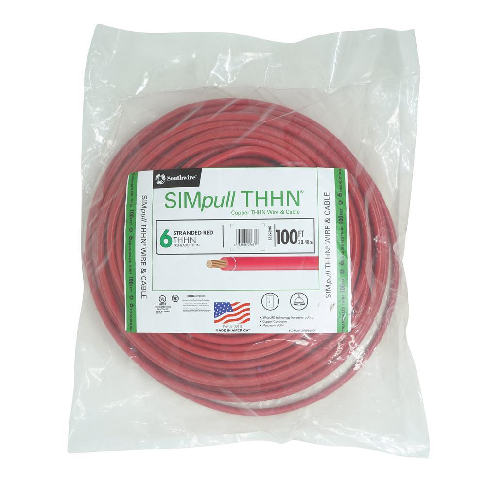 500 ft. 6 Black Stranded CU SIMpull THHN Wire - Super Arbor