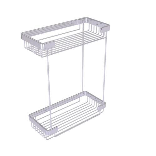 Allied Brass Double Tier Rectangular Toiletry Shower Basket in Polished Chrome