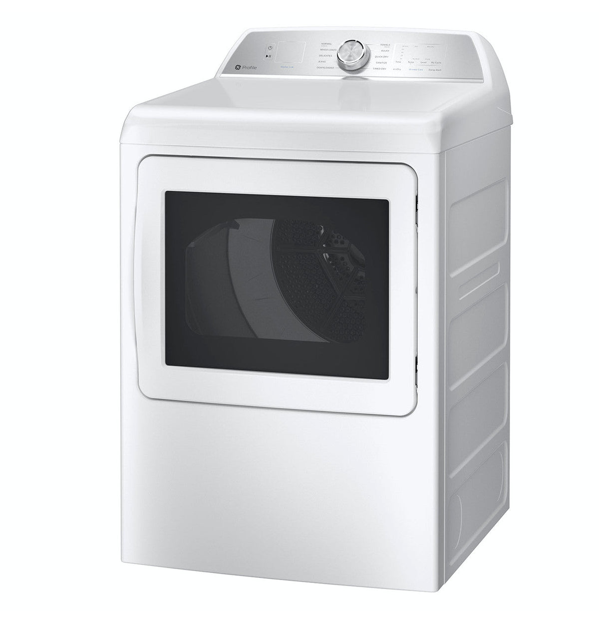 GE 7.4-cu ft Reversible Side-Swing Door Steam Cycle Gas Dryer, Diamond Gray, ENERGY STAR