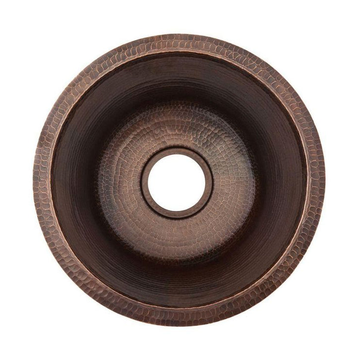 Undermount Hammered Copper 17 in. 0-Hole Bar Sink in Oil Rubbed Bronze