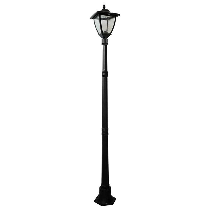 Bayport 72 in. Outdoor Black Solar Lamp Post with Super Bright Natural White LED