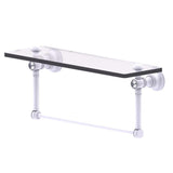 Carolina Crystal Collection 16 in. Glass Shelf with Integrated Towel Bar in Polished Brass - Super Arbor