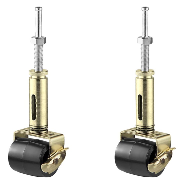 2-1/8 in. Adjustable Rubber Bed Frame Casters with Soft Tread (2-Pack)
