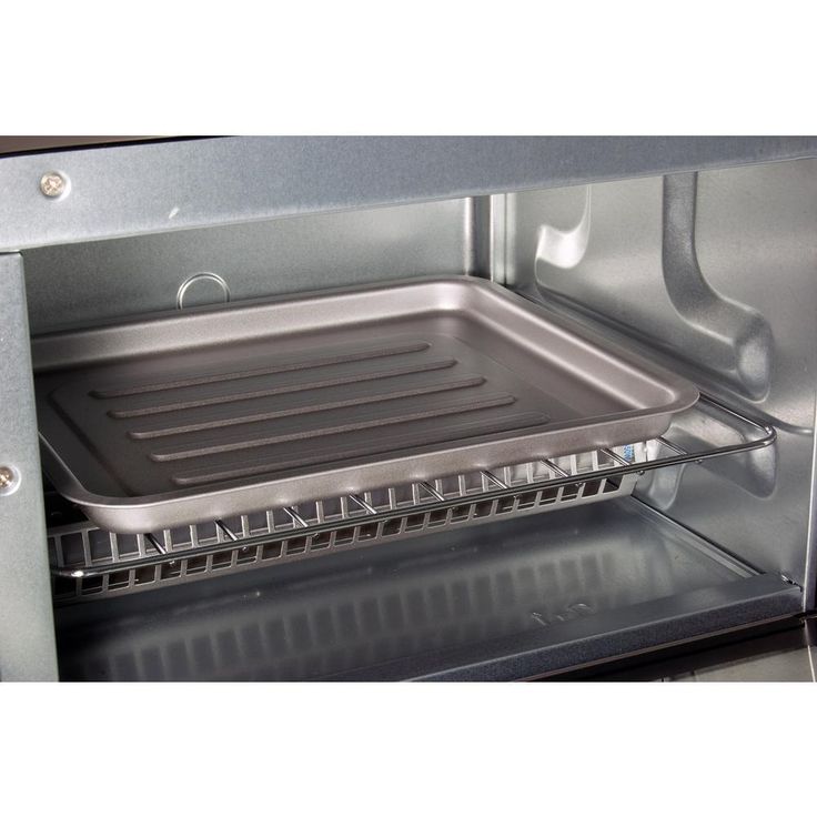 1,000 W 4-Slice Black Toaster Oven with Timer and Temperature Control