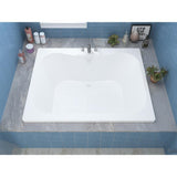 Rhode 5 ft. Acrylic Center Drain Rectangular Drop-in Non-Whirlpool Bathtub in White - Super Arbor