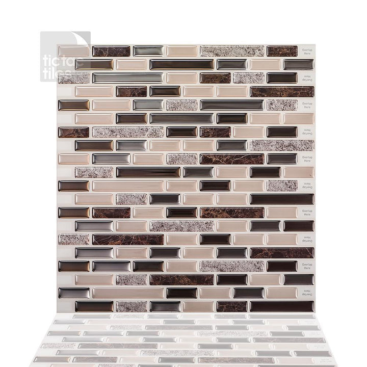 Como Crema 12 in. W x 12 in. H Peel and Stick Decorative Mosaic Wall Tile Backsplash (10-Tiles) - Super Arbor