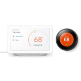 Nest Hub Chalk + Nest Learning Thermostat 3rd Gen in White - Super Arbor