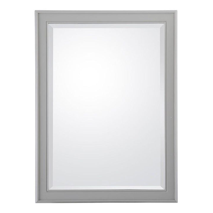 24 in. W x 32 in. H Framed Rectangular Beveled Edge Bathroom Vanity Mirror in Grey