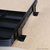 Under Desk Keyboard Holder with Closable Writing Utensil Compartment, Black - Super Arbor