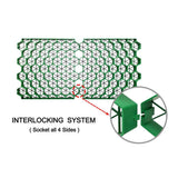 19.7 in. x 19.7 in. x 1.9 in. Green Permeable Plastic Grass Pavers for Parking Lots, Driveways (4 Pieces/11 sq.ft.) - Super Arbor