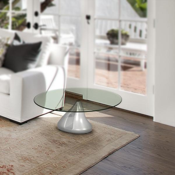 29 in. Clear Round Glass Table Top, 1/4 in. Thickness Tempered Flat Edge Polished - Super Arbor