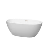 Juno 59 in. Acrylic Flatbottom Bathtub in Matte White with Polished Chrome Trim - Super Arbor