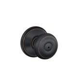 Schlage Georgian Aged Bronze Privacy Lockset, ANSI Grade 2, 1-3/4 in.