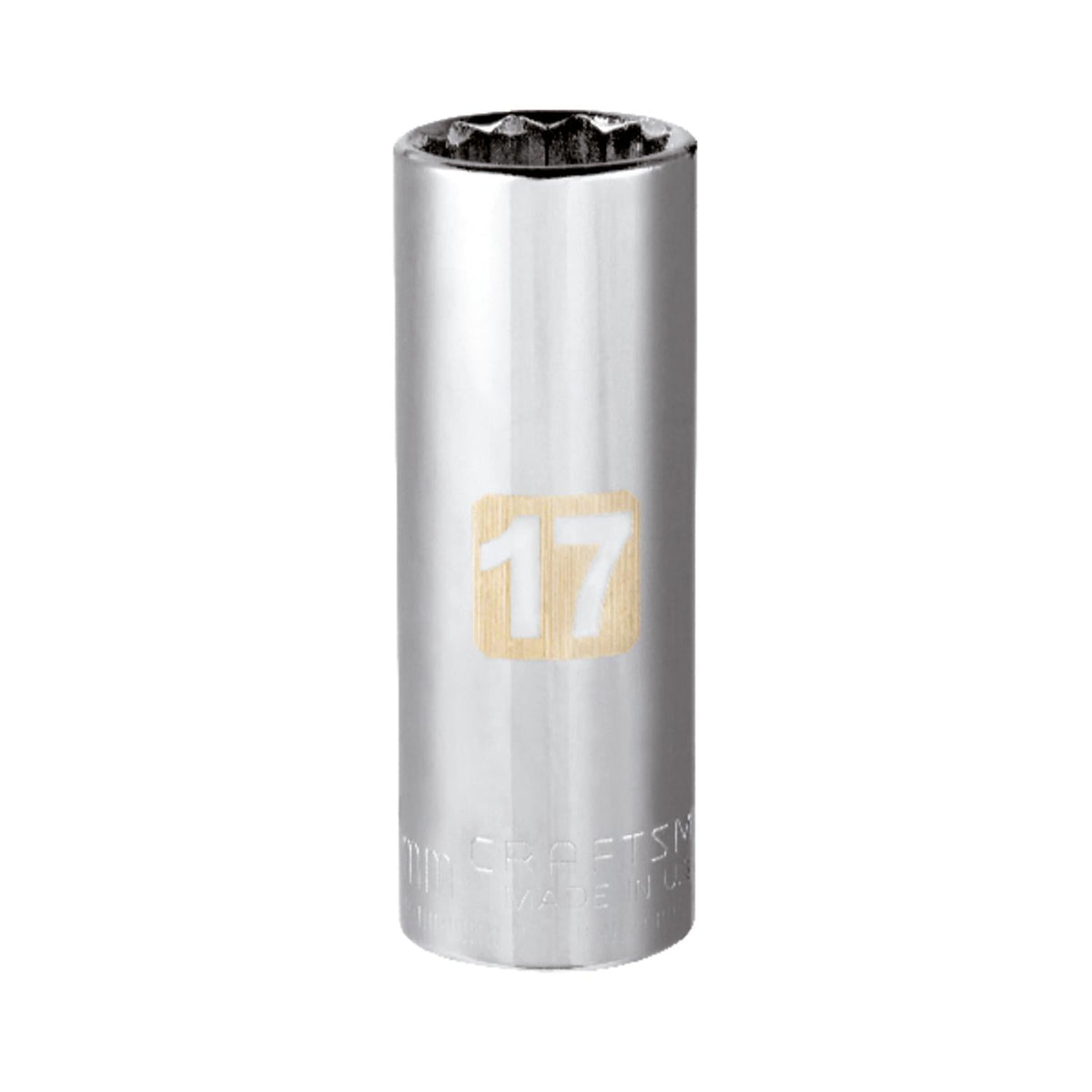 Craftsman 17 mm Metric Deep Socket - 12 Point, Polished Chrome