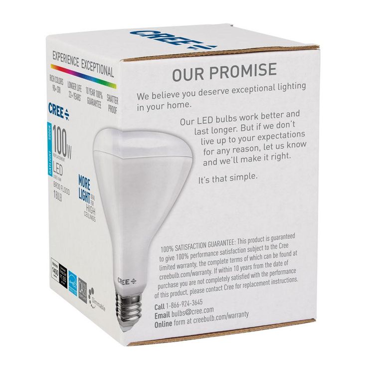 Cree 100W Equivalent Daylight (5000K) BR30 Dimmable Exceptional Light Quality LED Light Bulb
