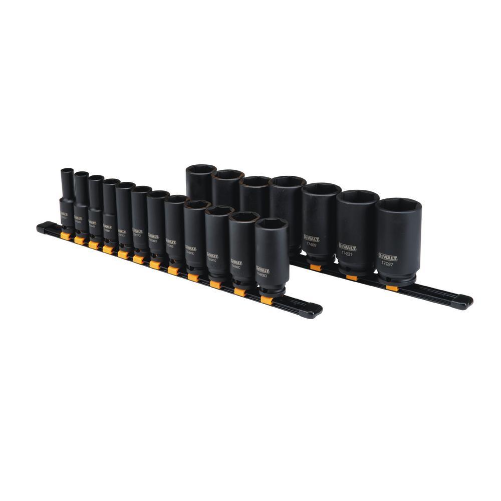 1/2 in. Drive SAE Deep Impact Socket Set (19-Piece) - Super Arbor