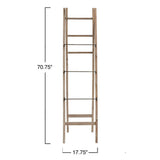 71 in. H Brown Decorative Wood and Metal A-Frame Ladder - Super Arbor