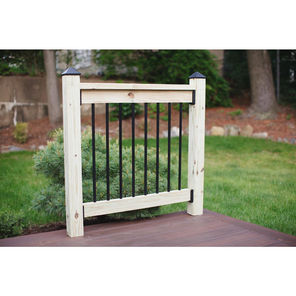 32 in. x 3/4 in. Black Pearl Matte Steel Round Baluster (10-Pack) - Super Arbor