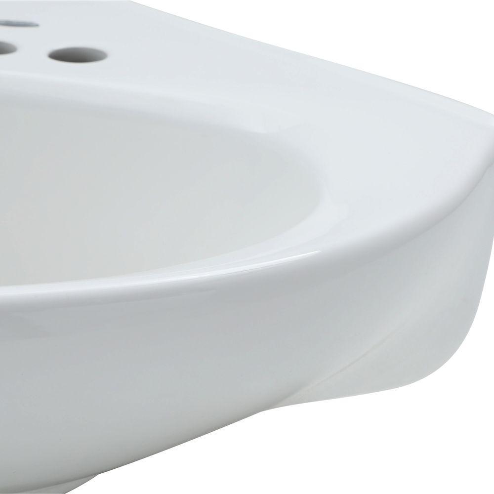 Cornice Wall-Mount Bathroom Sink in White - Super Arbor