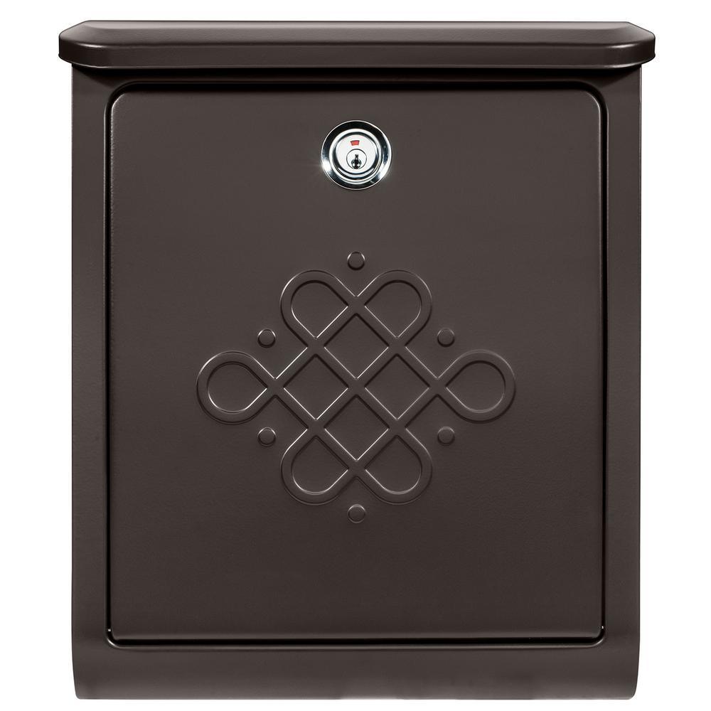 Bordeaux Locking Rubbed Bronze Wall Mount Mailbox - Super Arbor