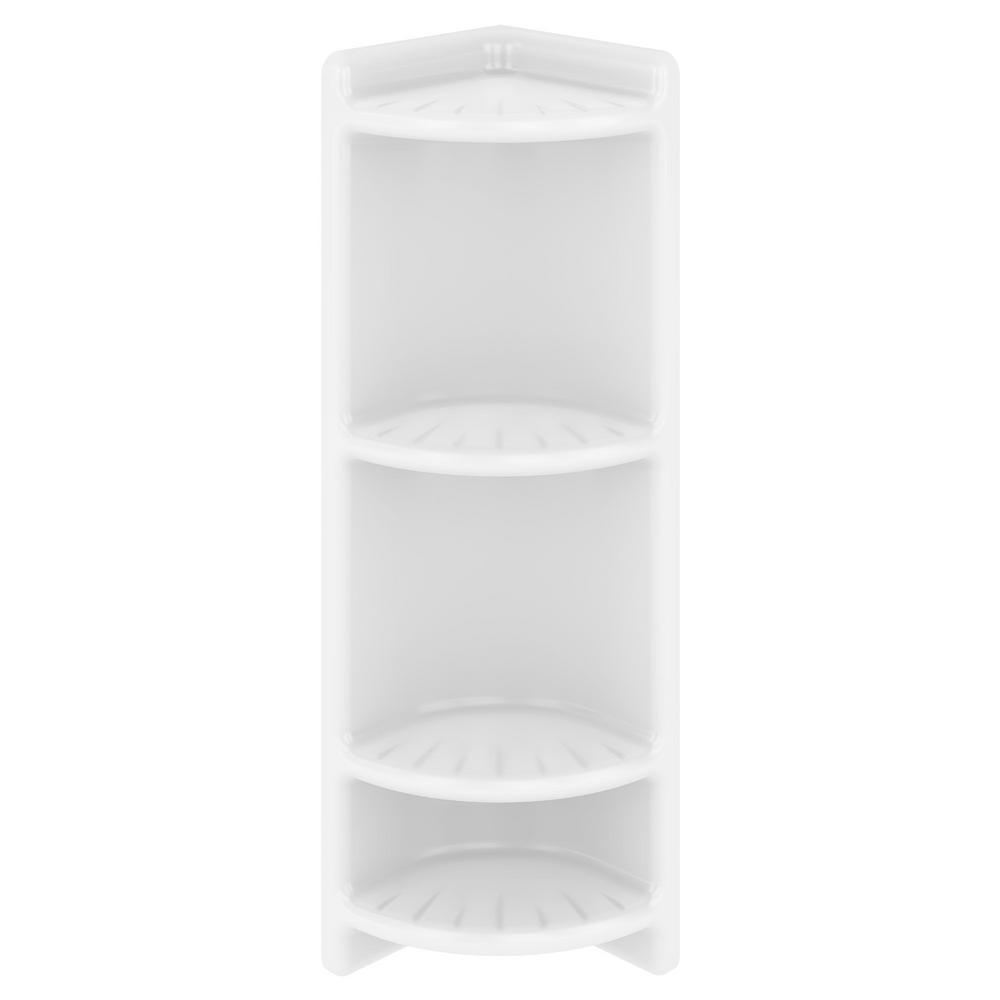 4-Shelf Corner Caddy in Dove White - Super Arbor