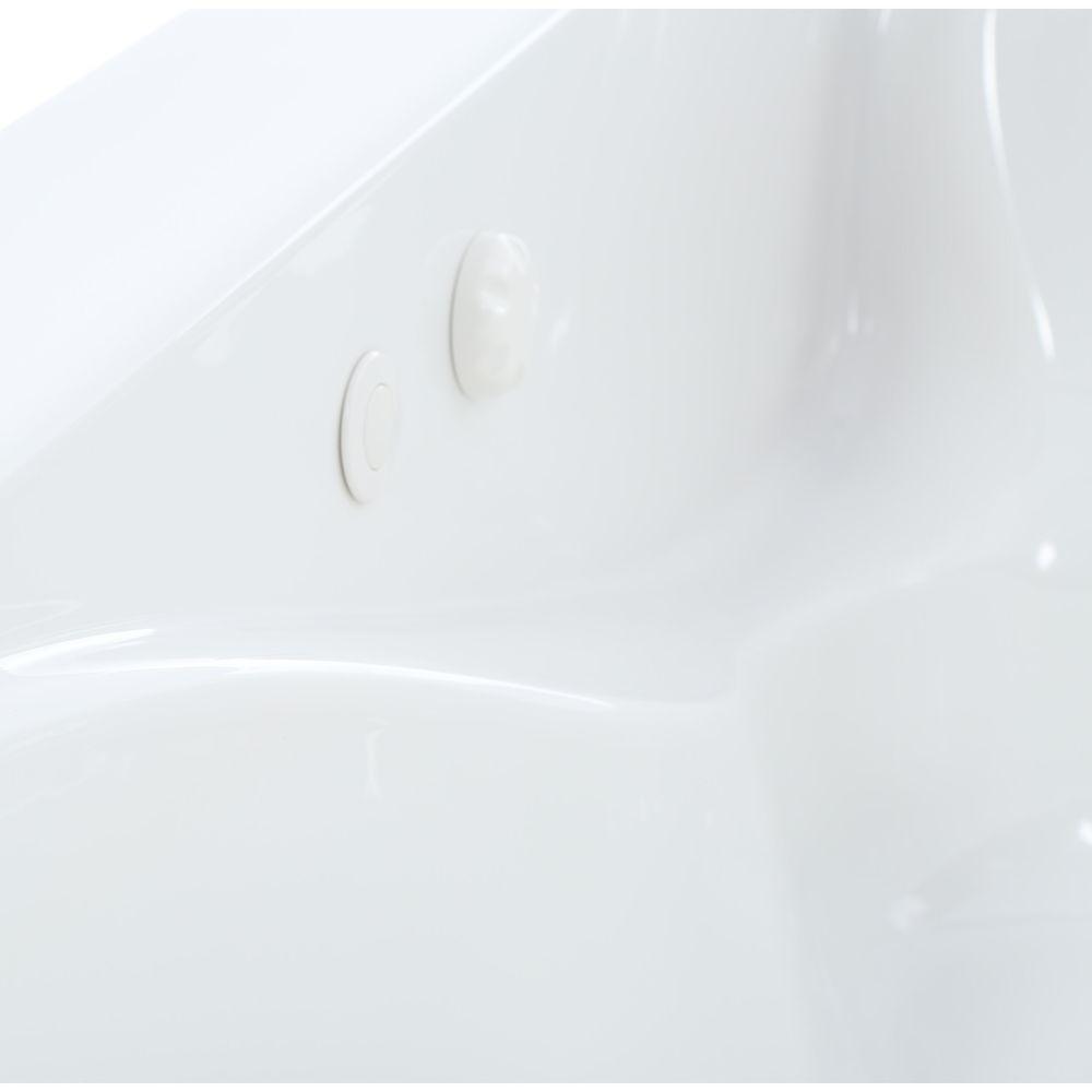 Cadet 60 in. x 42 in. Reversible Drain EverClean Whirlpool Tub in White - Super Arbor