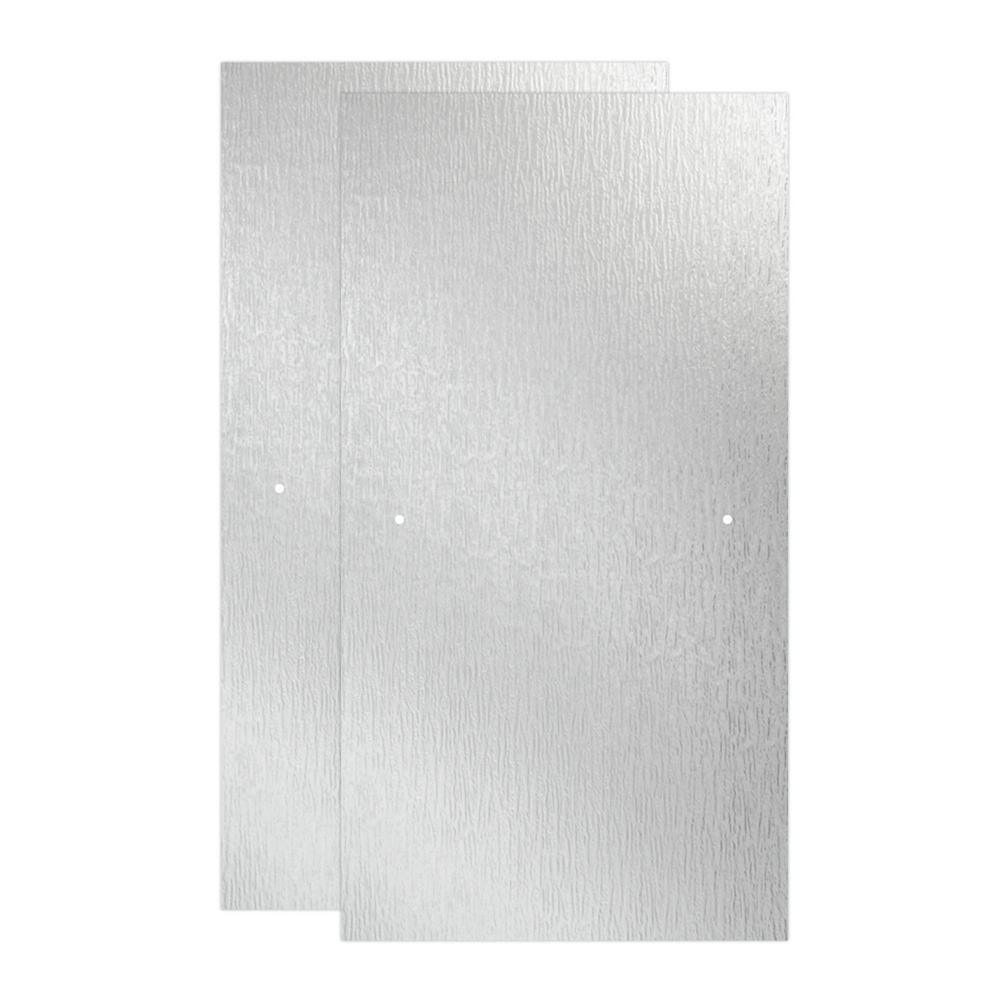 Simplicity 60 x 58-3/4 in. Frameless Contemporary Sliding Bathtub Door in Bronze with Rain Glass - Super Arbor