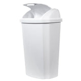 Hefty 13.5-Gallon White Plastic Trash Can with Lid