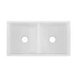 Farmhouse Apron Front Fireclay 33 in. 50/50 Double Bowl Kitchen Sink in White with Grids and Strainers