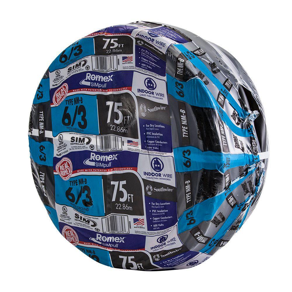 75 ft. 6/3 Stranded Romex SIMpull CU NM-B W/G Wire