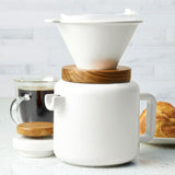 4-Cup Matte White Pour-Over Coffee Set
