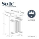 Style Selections Ellenbee 24.5-in White Single Sink Bathroom Vanity with White Cultured Marble Top