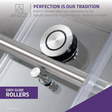 Leon 60 in. x 76 in. Frameless Sliding Shower Door in Brushed Nickel with Handle - Super Arbor