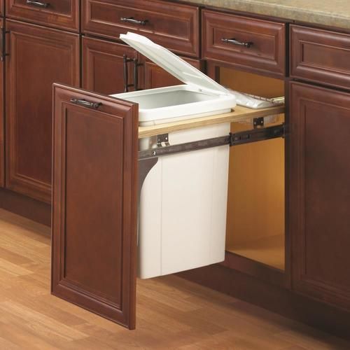 Knape & Vogt 35-Quart Plastic Pull Out Trash Can