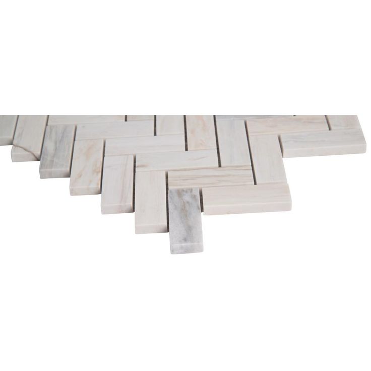 MSI Angora Herringbone 12 in. x 12 in. x 10mm Polished Marble Mesh-Mounted Mosaic Tile (10 sq. ft. / case)