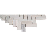 MSI Angora Herringbone 12 in. x 12 in. x 10mm Polished Marble Mesh-Mounted Mosaic Tile (10 sq. ft. / case)