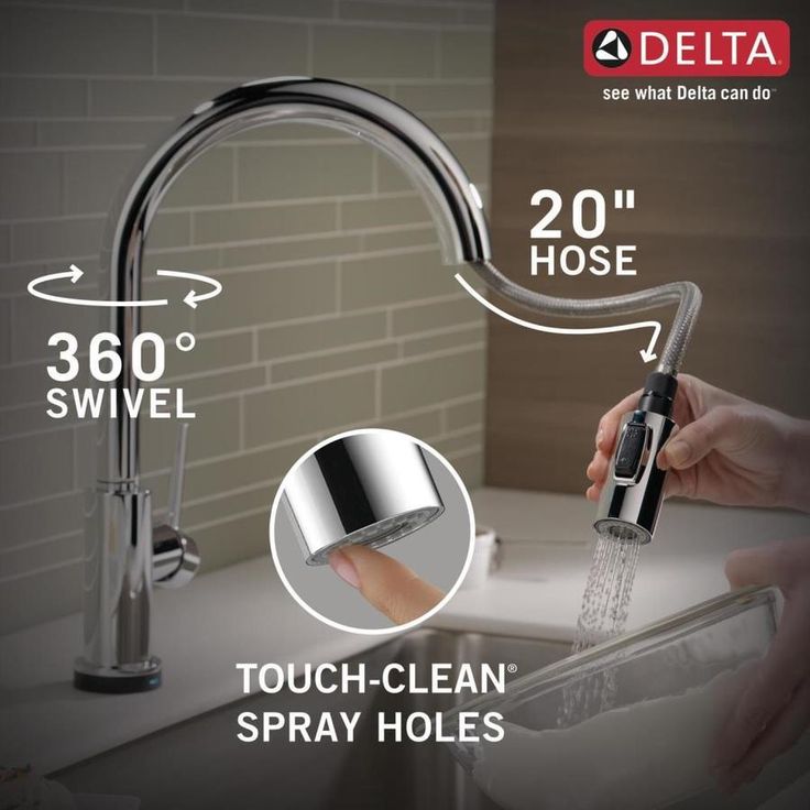 Delta Trinsic Touch2O Chrome 1-Handle Deck-Mount Pull-Down Touch Kitchen Faucet
