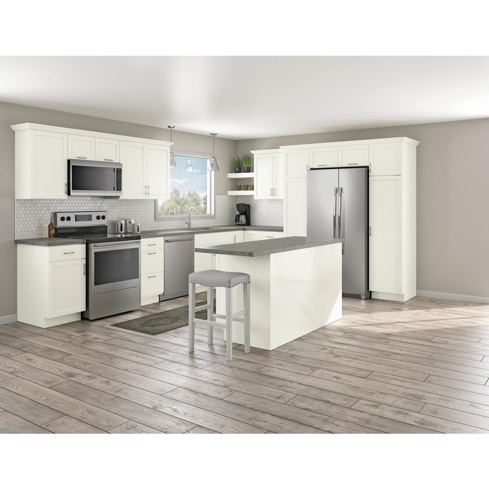 Courtland Shaker Assembled 24 in. x 34.5 in. x 24 in. Stock Drawer Base Kitchen Cabinet in Polar White