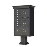 Vital 12-Mailboxes 1-Parcel Locker 1-Outgoing Pedestal Mount Cluster Box Unit - Super Arbor