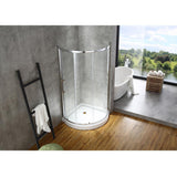 Maia 36 in. x 72.80 in. Semi-Frameless Sliding Corner Shower Door in Chrome with 36 in. x 36 in. Base in White - Super Arbor