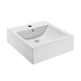 Swiss Madison Voltaire 18 in. Square Ceramic Vessel Sink in Glossy White