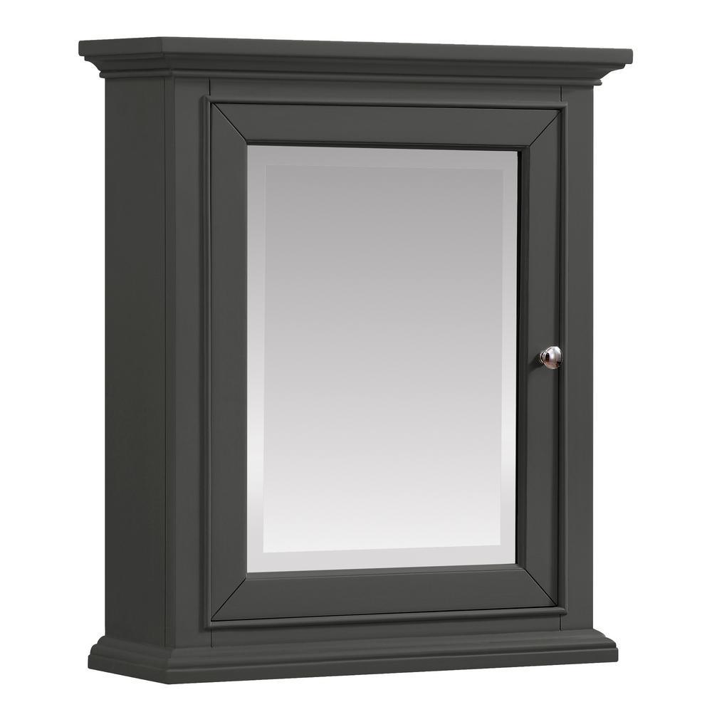 Windlowe 24 in. x 28 in. Surface-Mount Medicine Cabinet in Gray - Super Arbor