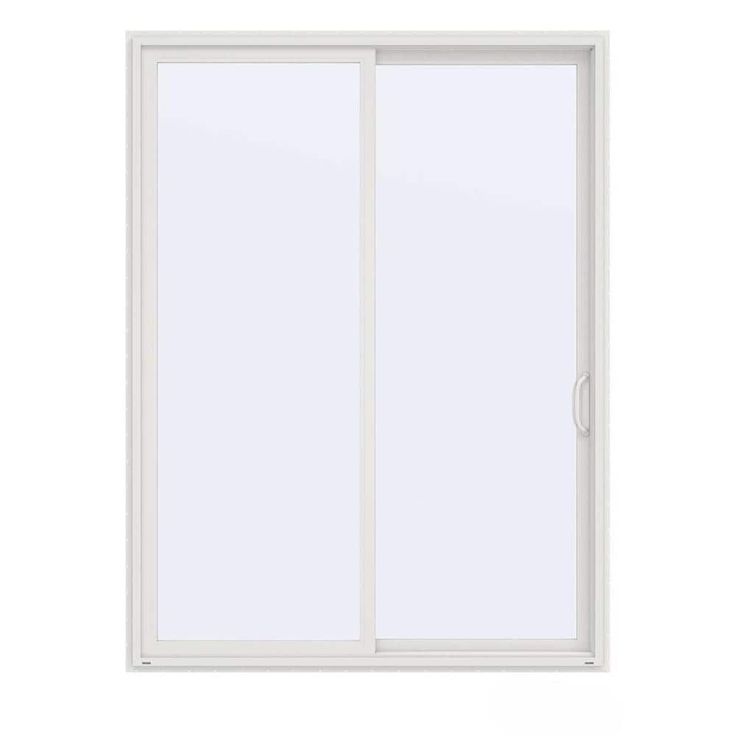 72 in. x 96 in. V-4500 Contemporary White Vinyl Right-Hand Full Lite Sliding Patio Door