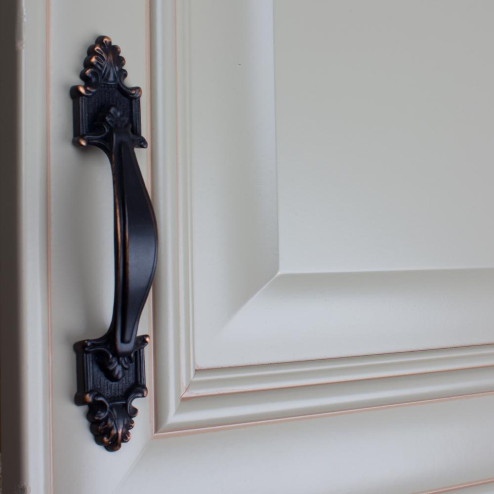 3-1/2 in. Center-to-Center Oil Rubbed Bronze Deco Cabinet Pull (10-Pack) - Super Arbor